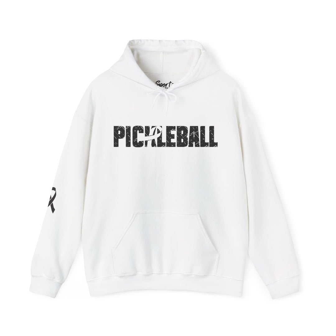 Cancer Ribbon Pick Your Sport Adult Unisex Hooded Sweatshirt w/Ribbon on Sleeve
