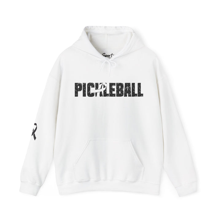 Cancer Ribbon Pick Your Sport Adult Unisex Hooded Sweatshirt w/Ribbon on Sleeve