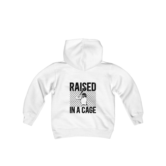 Raised in a Cage Softball Unisex Youth Hooded Sweatshirt