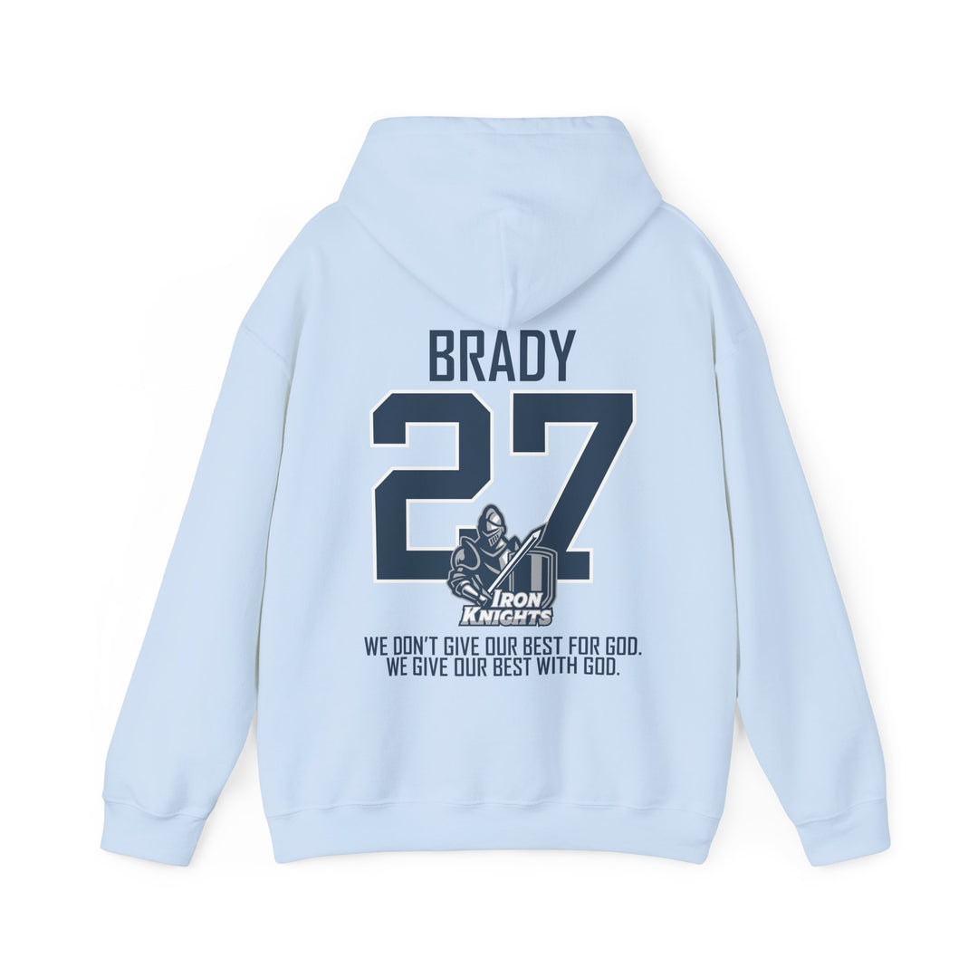 Iron Knights Adult Unisex Hooded Sweatshirt w/Knight Design, Name & Number on back