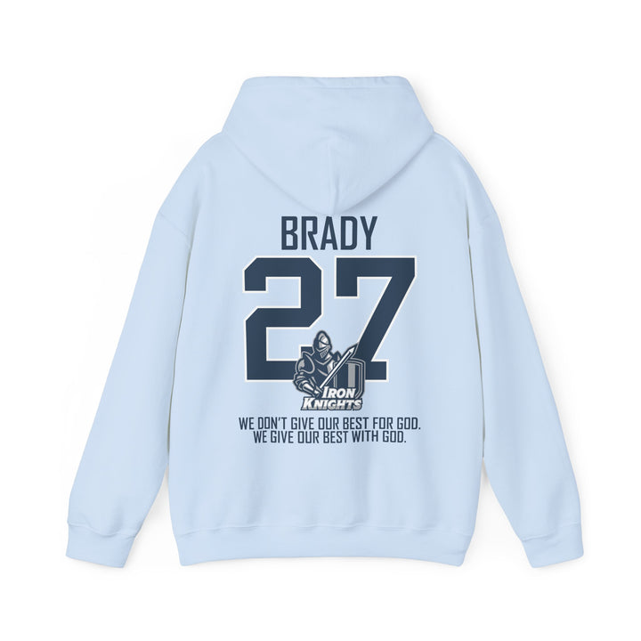Iron Knights Adult Unisex Hooded Sweatshirt w/Knight Design, Name & Number on back