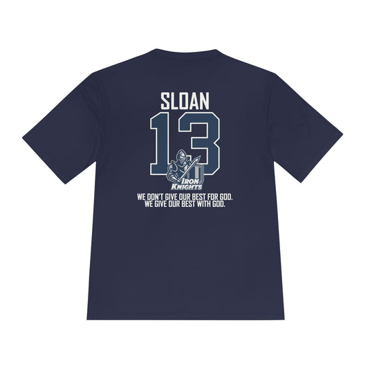 Iron Knights Adult Unisex Moisture Wicking T-Shirt - w/Knight Logo, Name & Number on back