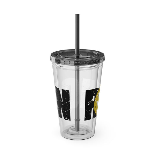 Pickleball 16 oz Sunsplash Tumbler with Straw w/Custom Name