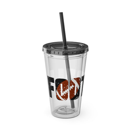 Football 16 oz Sunsplash Tumbler with Straw