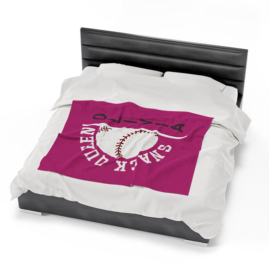 Baseball Plush Blanket - Snack Queen w/Custom Name