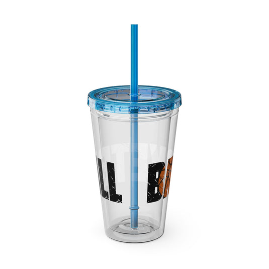 Basketball 16 oz Sunsplash Tumbler with Straw