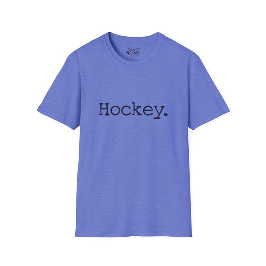 Typewriter Design Hockey Adult Unisex Basic T-Shirt