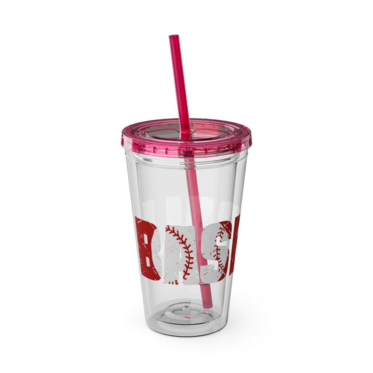 Baseball 16 oz Sunsplash Tumbler with Straw