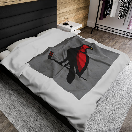 Wheeling Lightningbirds Velveteen Plush Blanket - Bird Logo Only