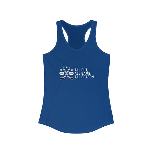 All Out All Game All Season Hockey Women's Racerback Tank