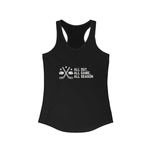 All Out All Game All Season Hockey Women's Racerback Tank