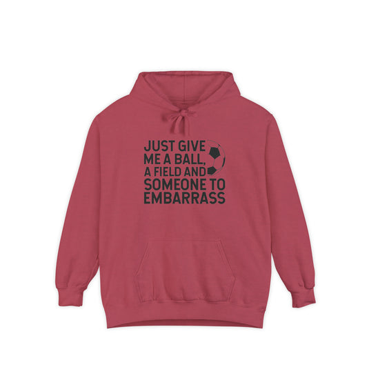 Just Give Me a Ball Soccer Adult Unisex Premium Hooded Sweatshirt