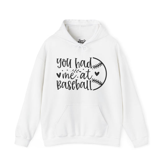 You Had Me at Baseball Adult Unisex Basic Hooded Sweatshirt