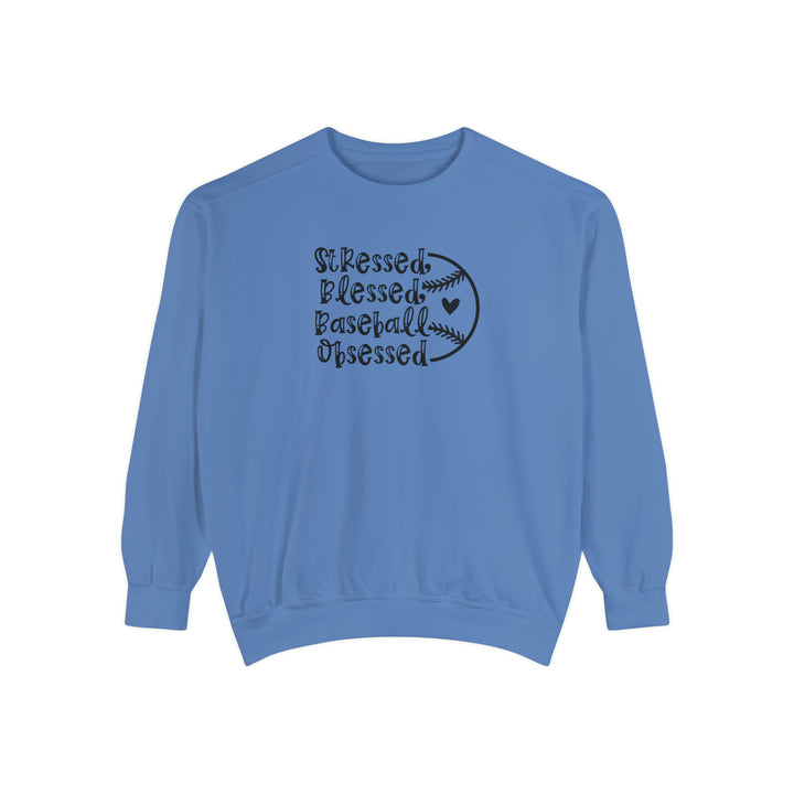 Stressed Blessed Baseball Obsessed Adult Unisex Premium Crewneck Sweatshirt