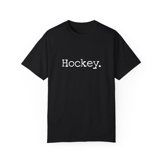 Typewriter Design Hockey Adult Unisex Premium T-Shirt