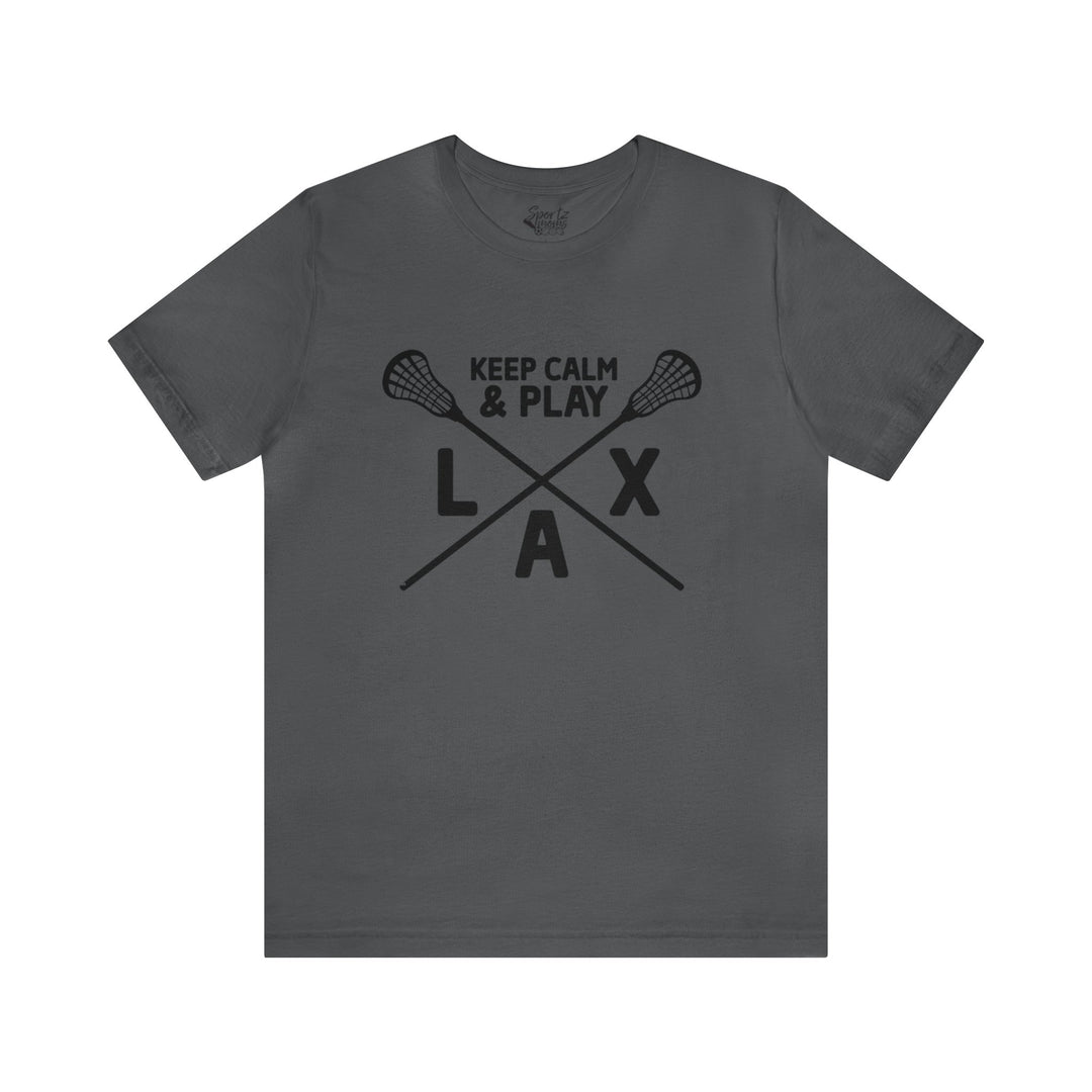 Keep Calm Lacrosse Adult Unisex Mid-Level T-Shirt