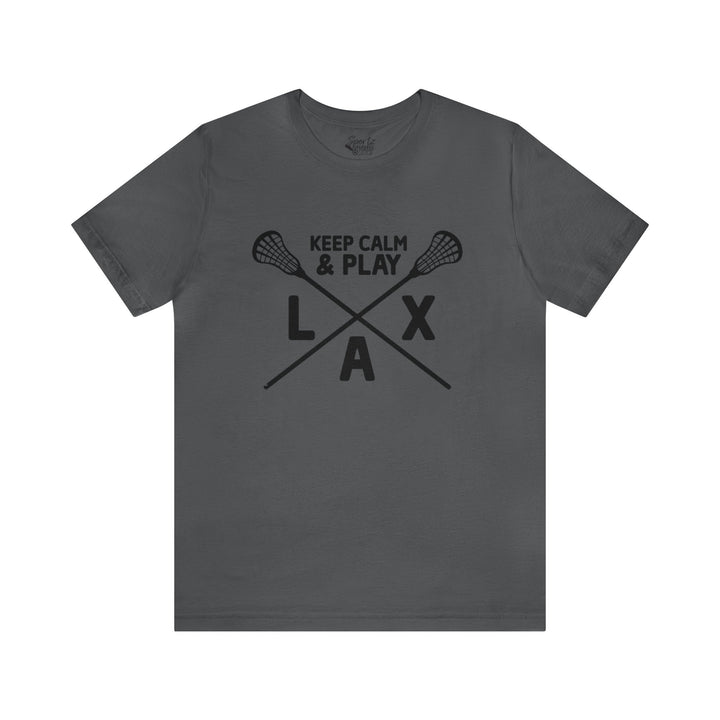 Keep Calm Lacrosse Adult Unisex Mid-Level T-Shirt