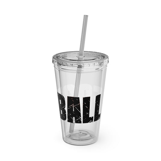 Football 16 oz Sunsplash Tumbler with Straw