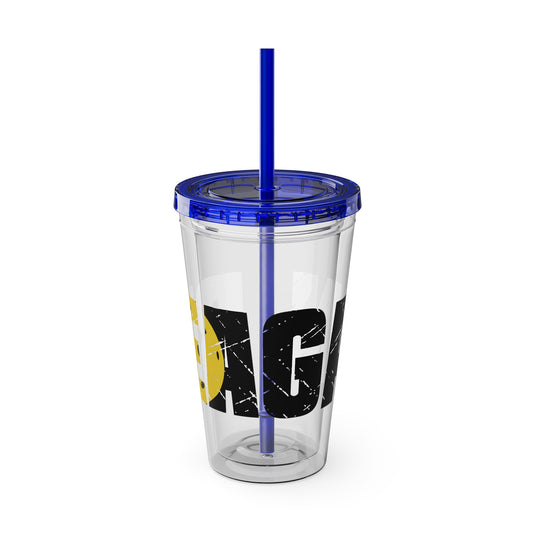 Pickleball 16 oz Sunsplash Tumbler with Straw w/Custom Name