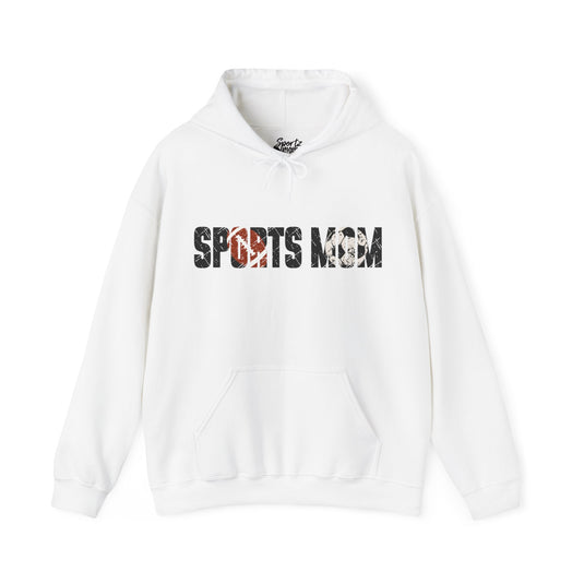 Sports Mom w/Football & Soccer Ball Adult Unisex Basic Hooded Sweatshirt