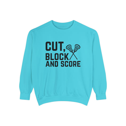 Cut Block and Score Lacrosse Adult Unisex Premium Crewneck Sweatshirt