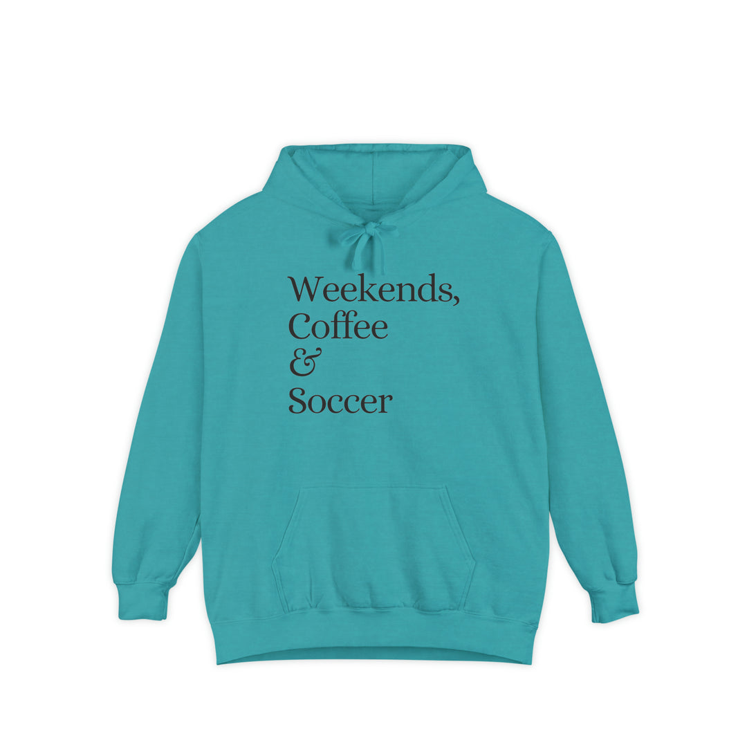 Weekends Coffee & Soccer Adult Unisex Premium Hooded Sweatshirt