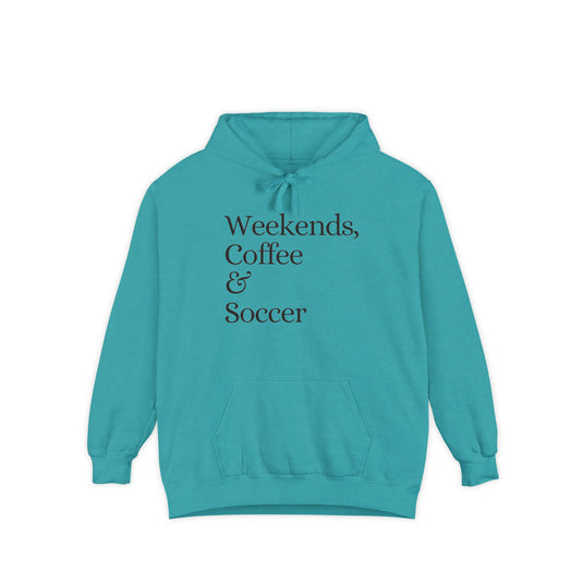 Weekends Coffee & Soccer Adult Unisex Premium Hooded Sweatshirt