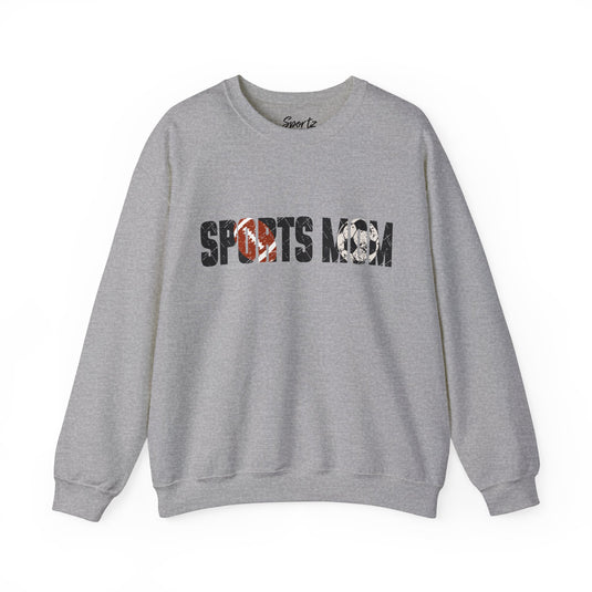 Sports Mom w/Football & Soccer Ball Adult Unisex Basic Crewneck Sweatshirt