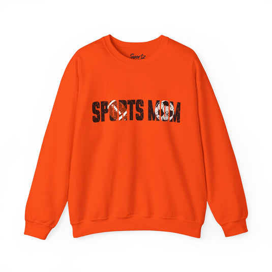 Sports Mom w/Football & Soccer Ball Adult Unisex Basic Crewneck Sweatshirt