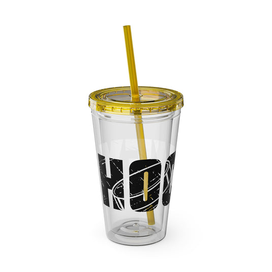 Hockey 16 oz Sunsplash Tumbler with Straw