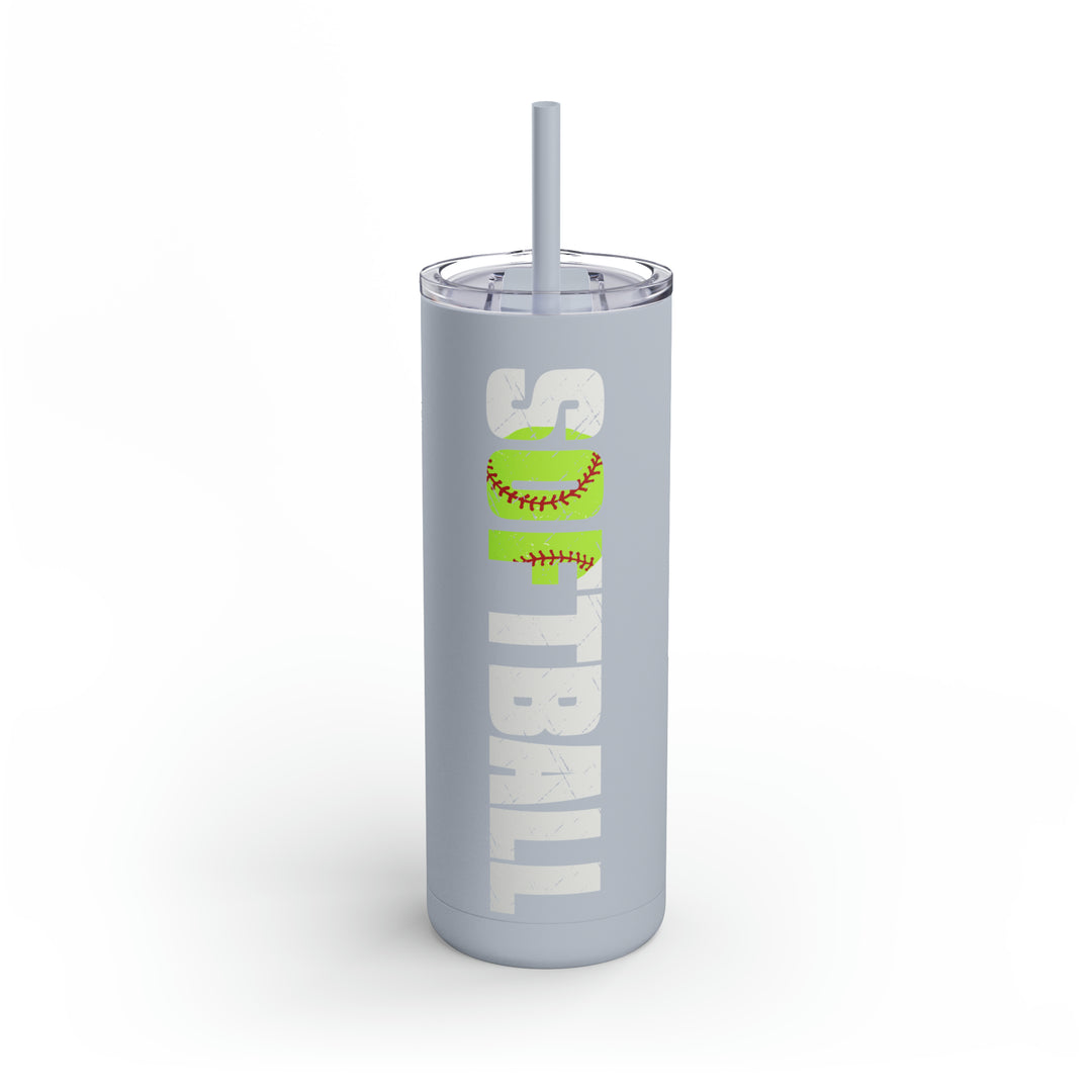 Softball w/White Text 20oz Skinny Matte Tumbler