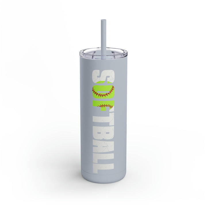 Softball w/White Text 20oz Skinny Matte Tumbler