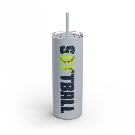 Softball 20oz Skinny Matte Tumbler