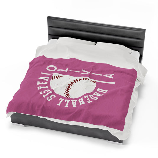 Baseball Plush Blanket - Baseball Sister w/Custom Name