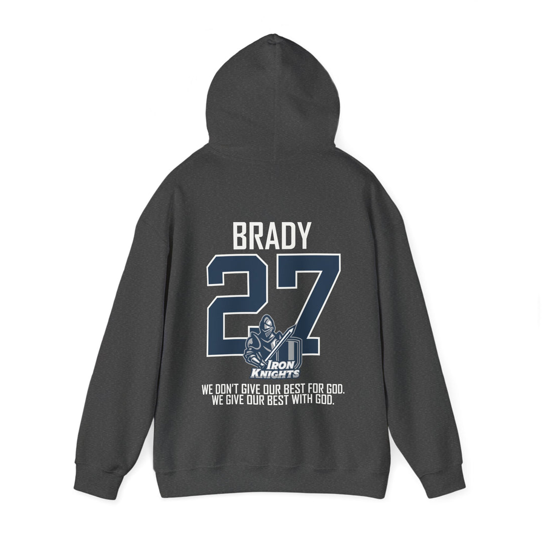 Iron Knights Adult Unisex Hooded Sweatshirt w/Knight Design, Name & Number on back