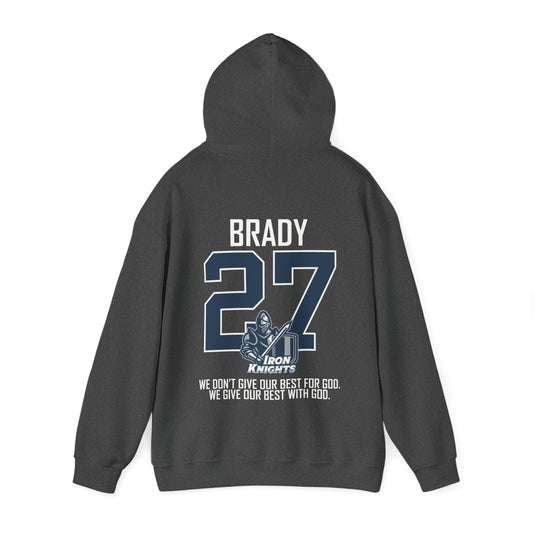 Iron Knights Basic Adult Unisex Hooded Sweatshirt w/Knight Design, Name & Number on back