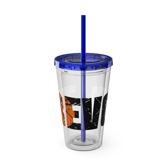 Basketball 16 oz Sunsplash Tumbler with Straw w/Custom Name