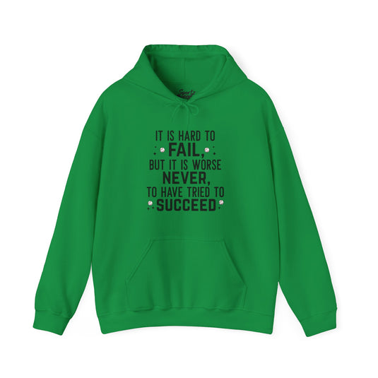 It is Hard to Fail Baseball Adult Unisex Basic Hooded Sweatshirt