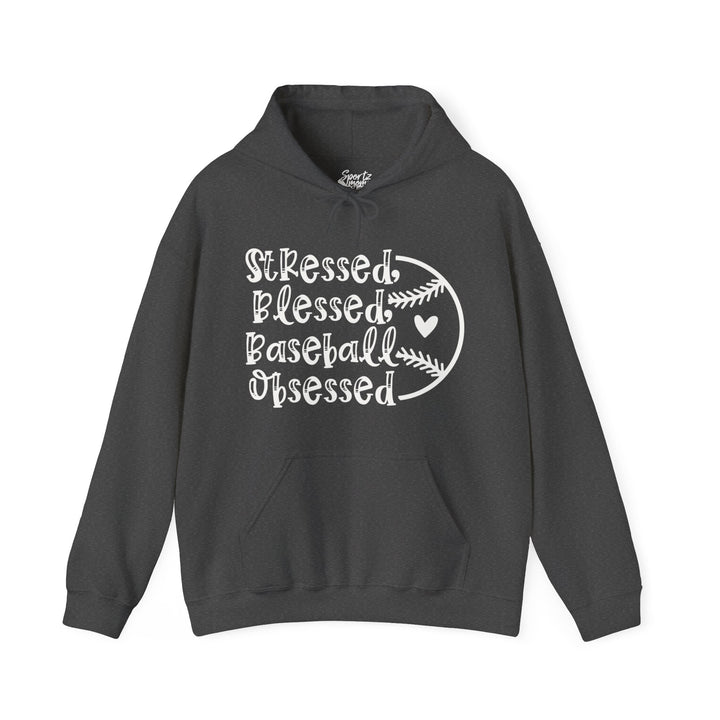 Stressed Blessed Baseball Obsessed Adult Unisex Hooded Sweatshirt