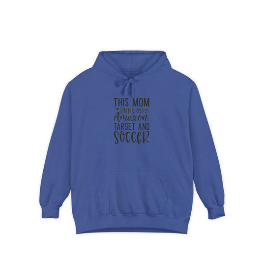 This Mom Runs on Amazon Soccer Adult Unisex Premium Hooded Sweatshirt