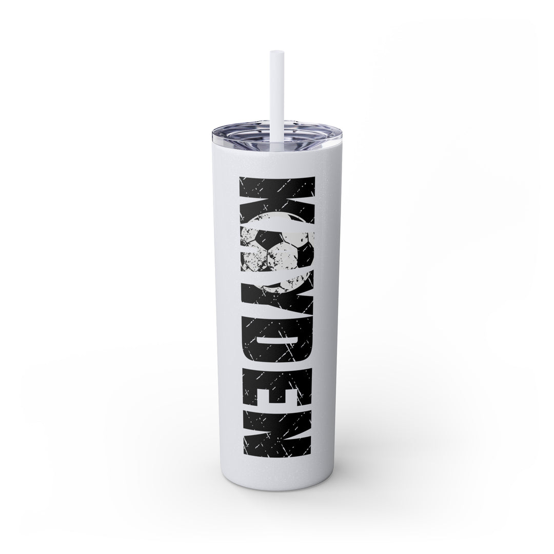 Soccer 20oz Skinny Tumbler with Straw w/Custom Name