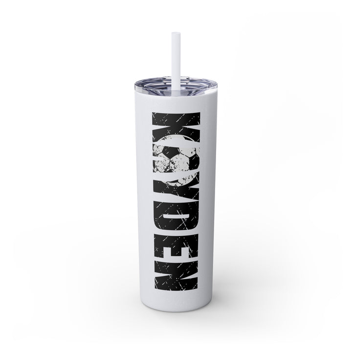 Soccer 20oz Skinny Tumbler with Straw w/Custom Name