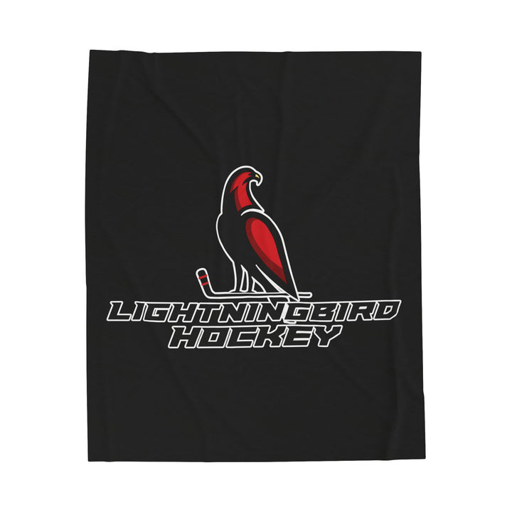 Wheeling Lightningbirds Velveteen Plush Blanket - Hockey Design