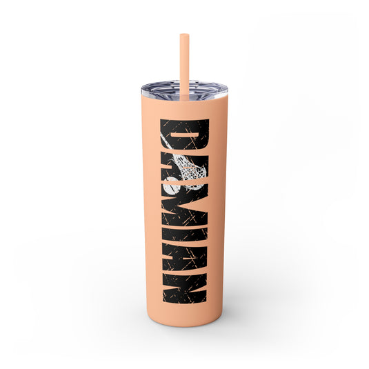 Lacrosse 20oz Skinny Tumbler with Straw w/Custom Name