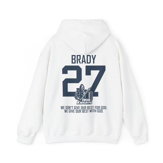 Iron Knights Basic Adult Unisex Hooded Sweatshirt w/Knight Design, Name & Number on back