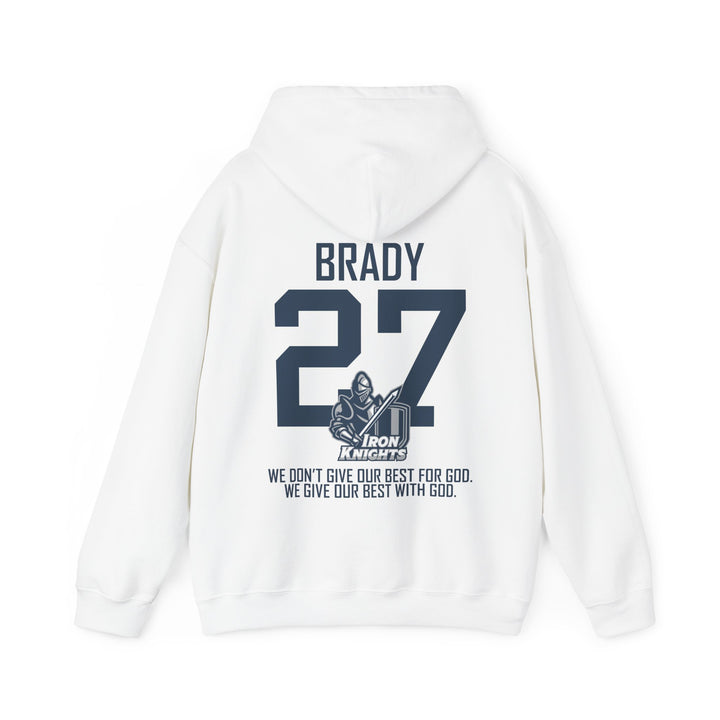 Iron Knights Adult Unisex Hooded Sweatshirt w/Knight Design, Name & Number on back