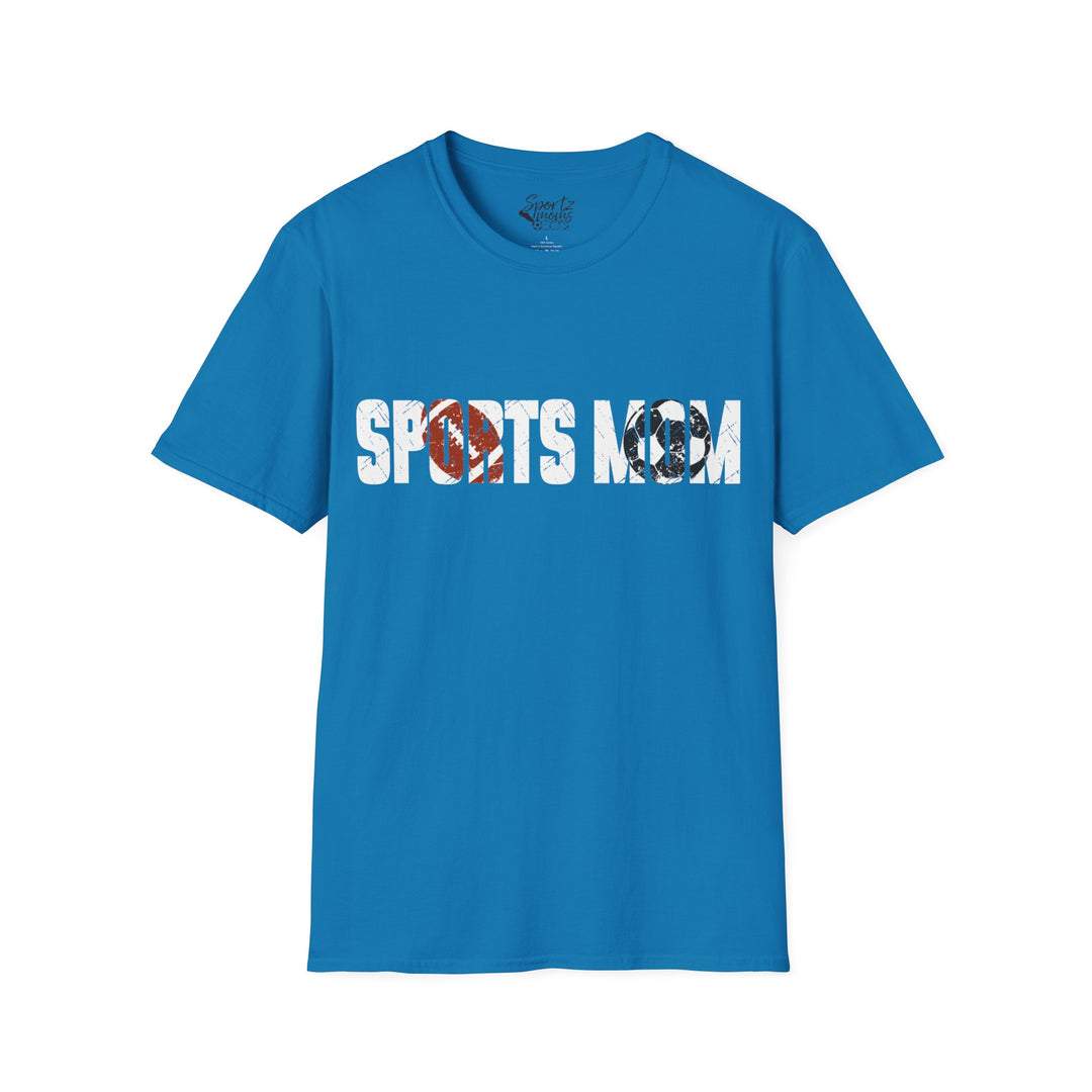 Sports Mom w/Football & Soccer Ball Adult Unisex T-Shirt