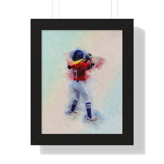 Custom Athlete Framed Art - Watercolor Effect