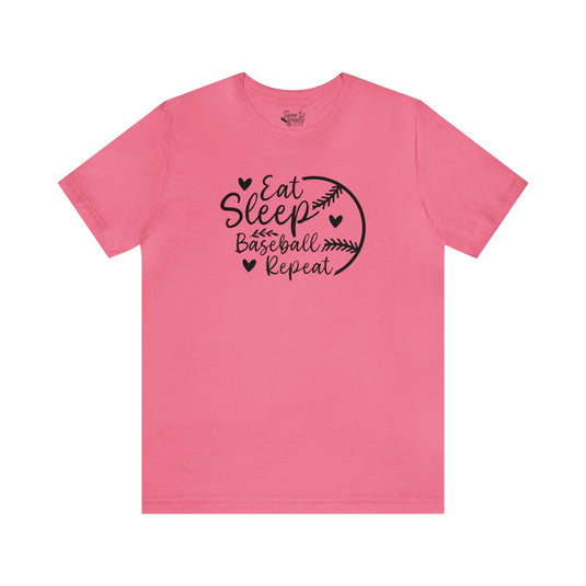 Eat Sleep Baseball Repeat Adult Unisex Mid-Level T-Shirt