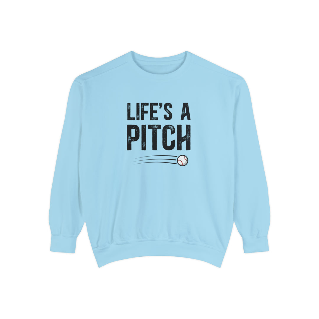 Life's a Pitch Baseball Adult Unisex Premium Crewneck Sweatshirt